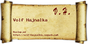 Volf Hajnalka névjegykártya
